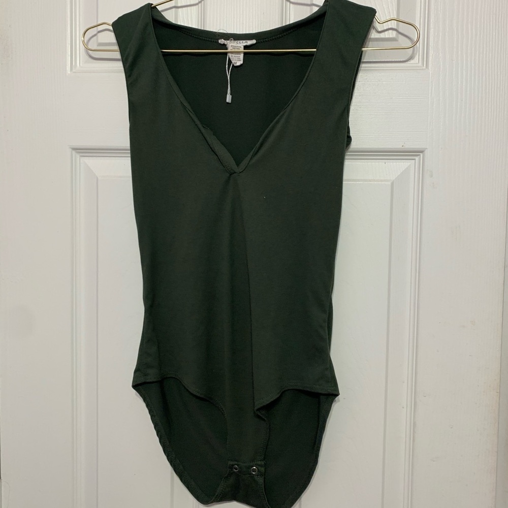 Low Cut Forest Green Bodysuit